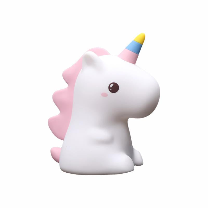 Unicorn Cartoon Cute Soft Light Night Light Baby Sleeping with Good-Looking Bedroom Decoration Table Lamp Silicone Night Lamp