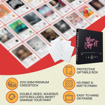 80 Pcs Album Cover Posters, 6X6 Inch Prints & 50 Stickers - Durable Wall Decor for Music Lovers & Rapper Room Decoration Artistic Ornaments