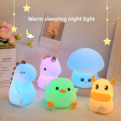 Unicorn Cartoon Cute Soft Light Night Light Baby Sleeping with Good-Looking Bedroom Decoration Table Lamp Silicone Night Lamp